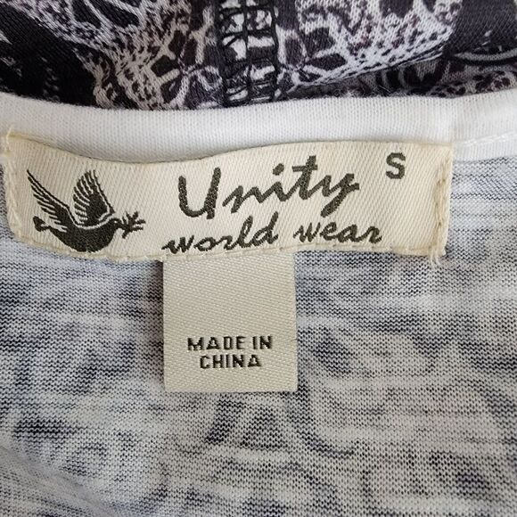 Unity World Wear studded bohemian flutter sleeve top small - Picture 6 of 7